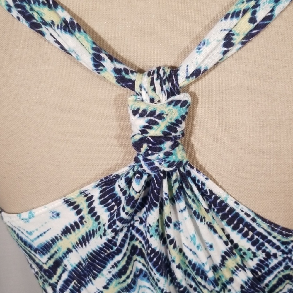 Pink Rose blue pattern maxi summer dress. Size xs - Picture 5 of 8